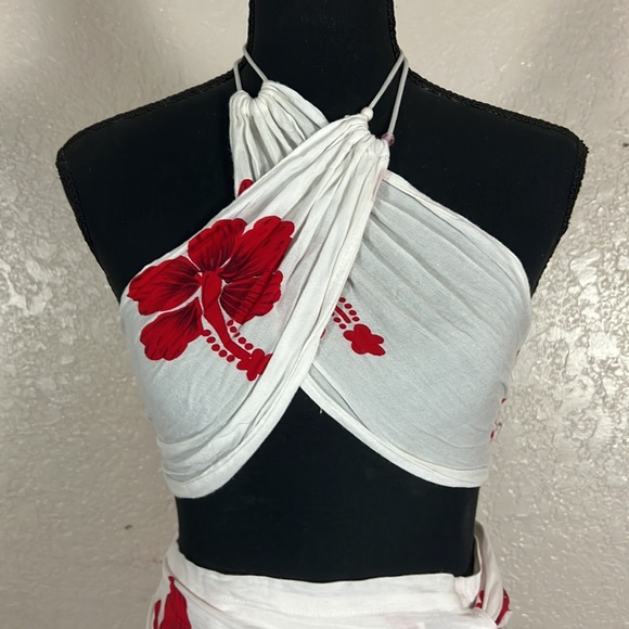 749 Batik World by Gazapiti Beachwear 2Pc Crisscross Top and Sarong. SzOS - Picture 3 of 12